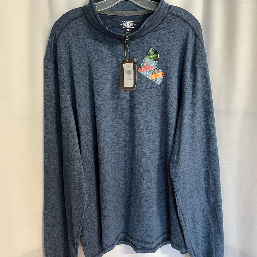 G.H. Bass & Co. Mens Quarter Zip Performance Shirt Size 2XL
